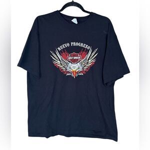 Harley-Davidson Nuevo Progreso Black Short Sleeve Tee Front & Back Logo. Size XL